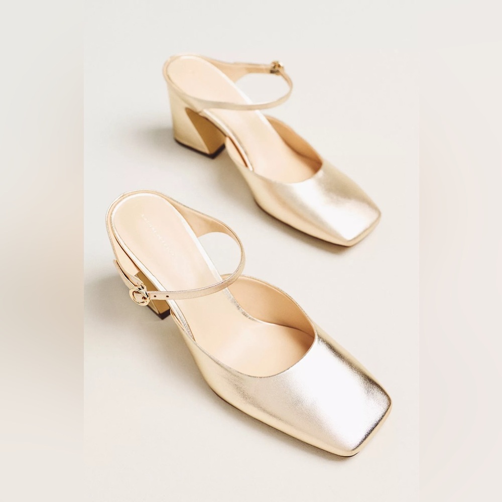 ANTHROPOLOGIE Square Toe Mule Heels